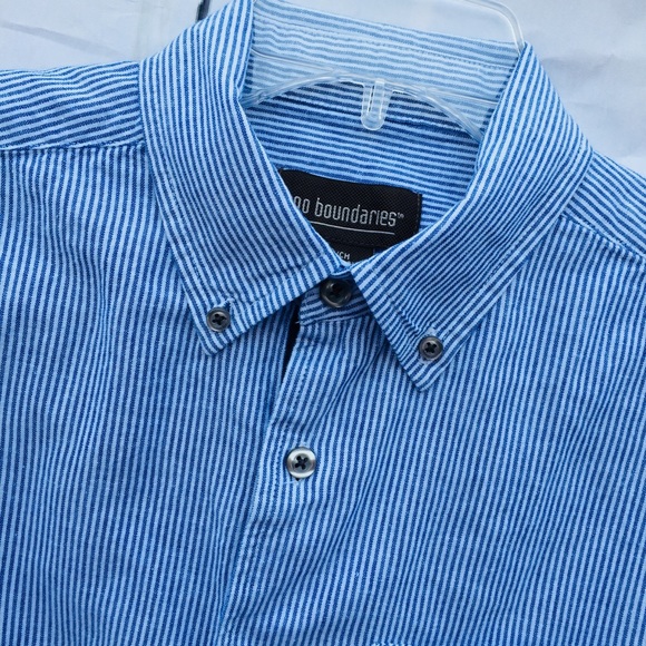 No Boundries Men’s button shirt sleeve shirt blue - Picture 2 of 7